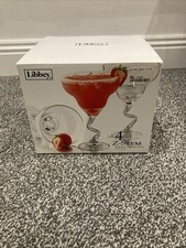 Vintage Libbey Z-Stem Clear Cocktail Glasses Set Of  4 In The Original Box.