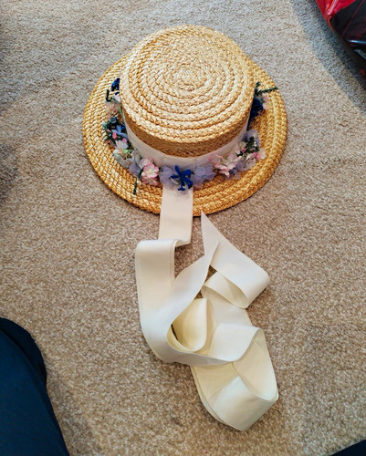 Vintage straw boater hat job - vintage,