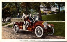 Postcard Perry, New York Fire