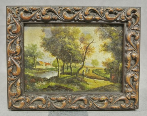 Antique miniature oil - antique,