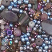Upcycled Purple Beads – Mixed Materials – Jewelry Making Supplies
