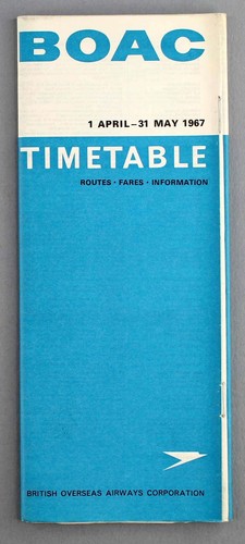 Boac airline timetable april - boac,