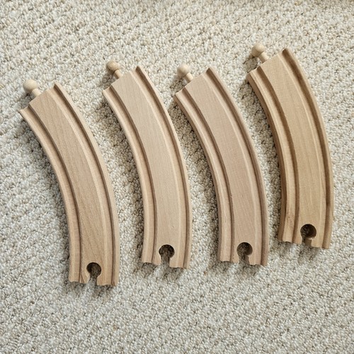 Wooden train track curves - train,