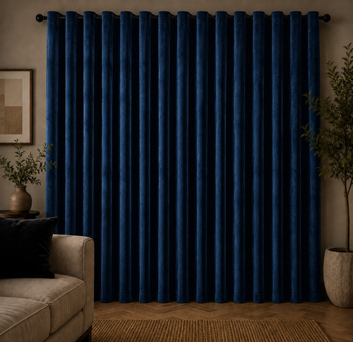 Soft velvet eyelet curtains - soft,
