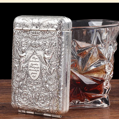 Vintage metal cigarette case - vintage,