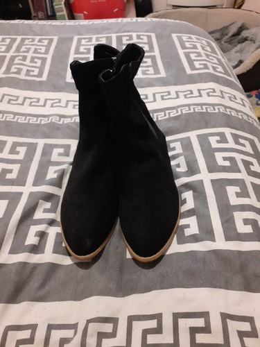 Ladies black swede - swede, boots
