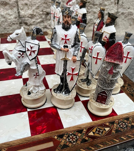 Large crusaders chess set - crusaders,