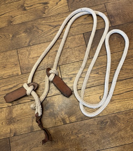 White rope reins with brown - reins,