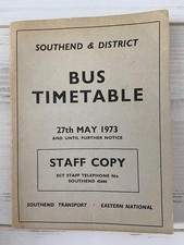 Southend & District Bus Timetable 27th May 1973