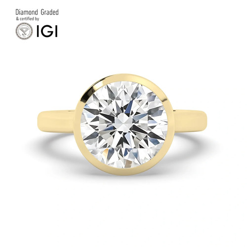 Round diamond engagement - round, ring