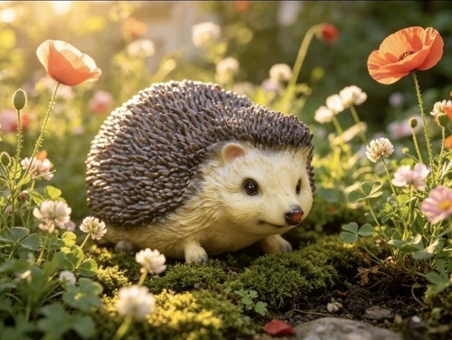 Hedgehog garden ornament resin - hedgehog,