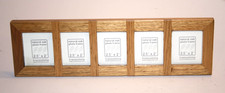 Solid oak 5 Picture (5x 2.5 x2 inch aperture ) Photo Frame- Beautiful free stand