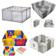 USED Baby Playpen Plastic Play Pen for Toddlers With Optional Playmats