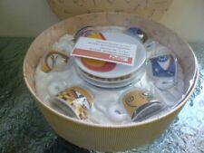 Zeller Present Set of 6 Porcelain Espresso Coffee Cups & Saucers Boxed