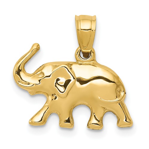 Elephant pendant charm - 3-d,