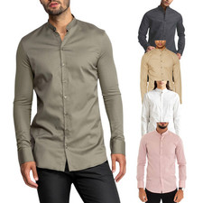 Mens Grandad Shirts Long
