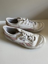 Reebok Classic Trainers Size 6 White & Pink Sneakers Shoes - See Pictures