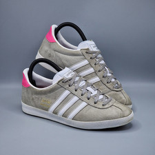 Adidas Gazelle OG Originals Grey Pink Suede Trainers Size UK 5