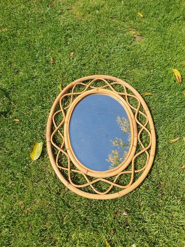 Vintage oval bamboo framed - vintage,