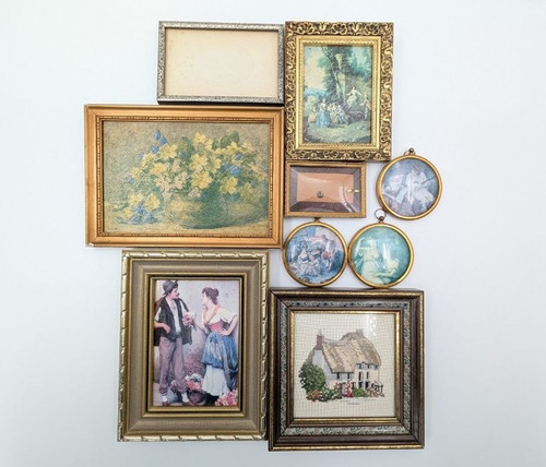 Vintage framed art picture lot - art,