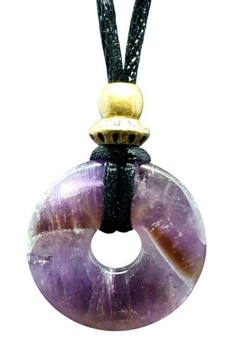 Amethyst donut pendant - pendant, genuine