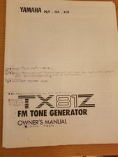 Yamaha TX81Z FM Tone Generator OWNER'S MANUAL ONY - Jaan
