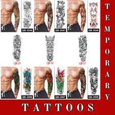 Temporary Tattoos Full Sleeve Arm Body Art Color Sticker Leg Large Tattoo