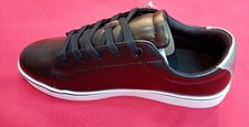 Uk 6.5 EU39 Wide Leather Black Women's Lace-up Trainers Classic LandsEnd RRP£75