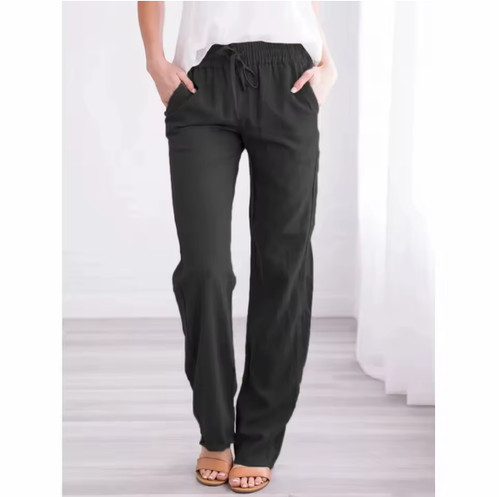 Women cotton linen trousers - linen,