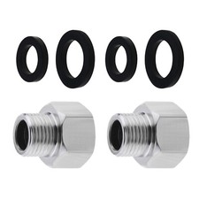 2x Reducer Double Nipple 3/4 Inch to 1/2 Inch Tap Adapter Pipe Fitting Connector