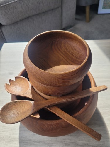 Vintage wooden teak round - vintage,