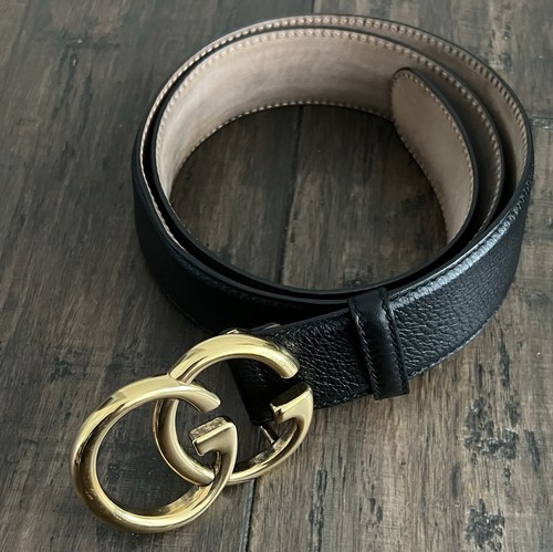 Gucci black smooth leather - black,