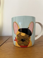 Woof & Whiskers Coffee Tea Mug French Bulldog Oooh La La Blue