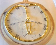 Pocket Watch Chain 12ct Gold Plated Snake Link Albert With Belt Clip 1970s Nos