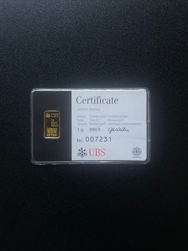 Ubs gold bar 999 - ubs, 999.9