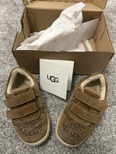 Ugg Tygo Sneaker Child’s Trainers, Size 7, Boxed, Suede Chestnut, Hook & Loop
