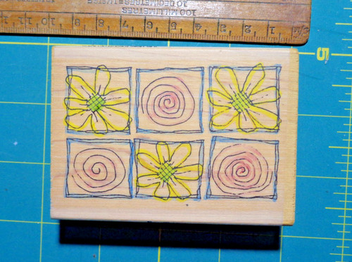 Flower squares rubber stamp - squares,