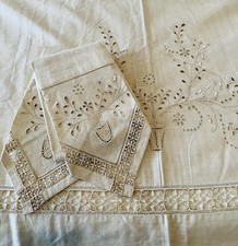Vintage Linen Hand Embroidered