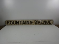 Vintage Original Aluminium Fountains Avenue Street Sign