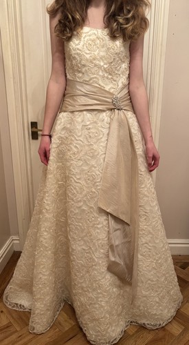 Mark lesley ivory - beaded, tulle