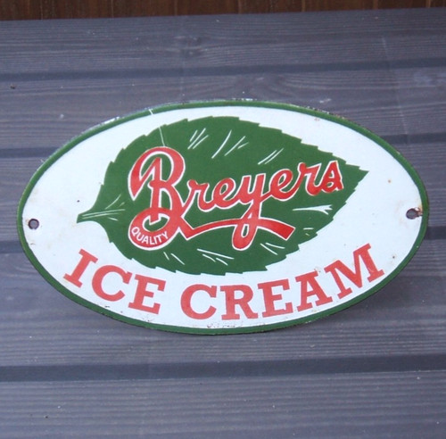 Enamel sign breyers ice cream - ice,