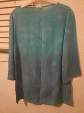 Marks & Spencer Turquoise Tunic Top Wide Sleeved Side Splits Size 12-14 BNWT New