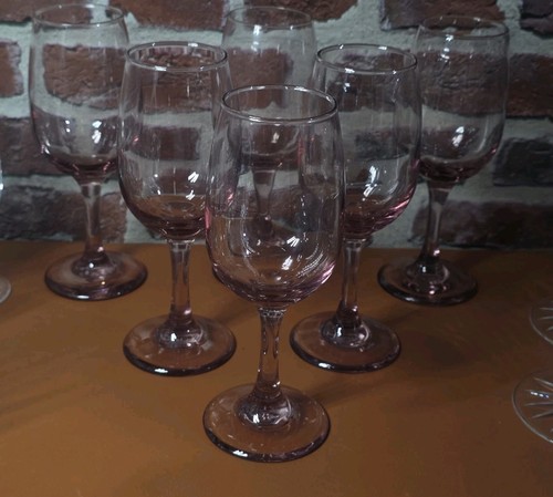 Vintage libbey pink - 6, plum