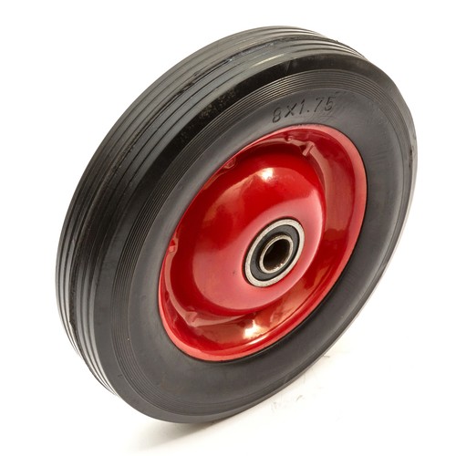 Metal wheel solid rubber - 8",
