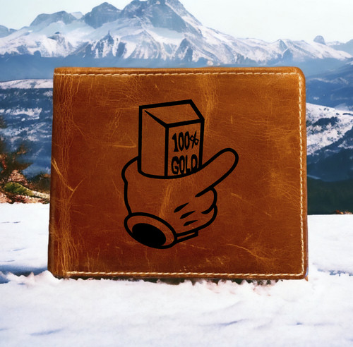 Gold bar leather - wallet, bifold