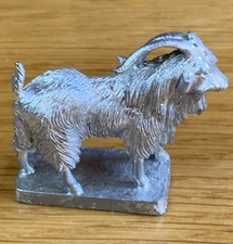 Cast White Metal Goat Toy
