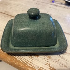 Brand New Futon Company ceramic lidded dish mottled greens 