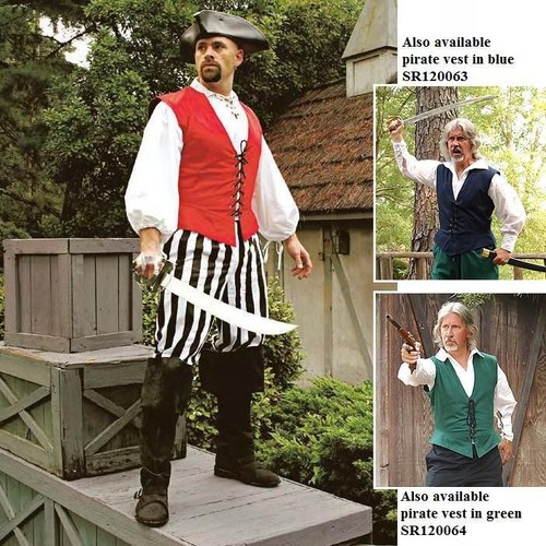 Red lace pirate vest - pirate,