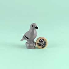 LEGO Pigeon Minifigure - Brand New - Grey Pigeon with Seed Tile