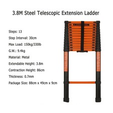 2.6-4.3M Metal Ladder Telescopic Heavy Duty Multi-Purpose Extendable Ladder